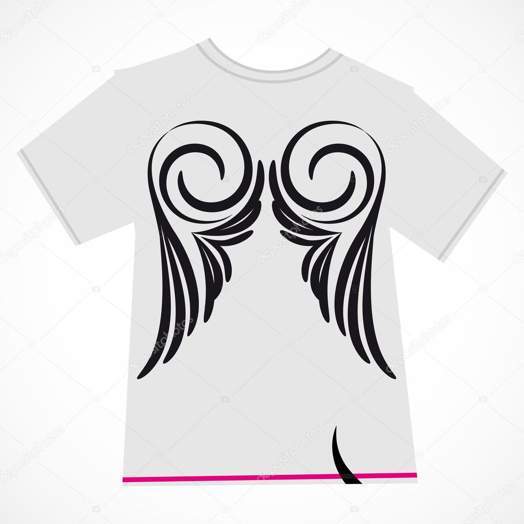 T-shirt design - wings. — Stock Vector © OlgaYakovenko #4971510