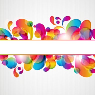 Abstract background with bright circles and teardrop-shaped arch clipart