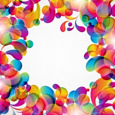 Abstract background with bright circles and teardrop-shaped arch clipart