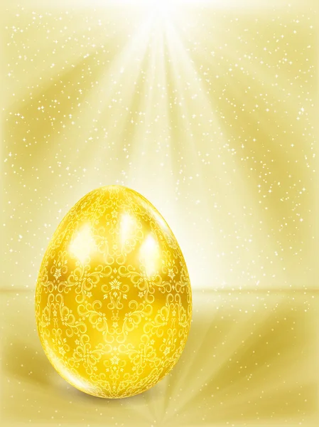 Χρυσό αυγό στις ακτίνες. — Διανυσματικό Αρχείο