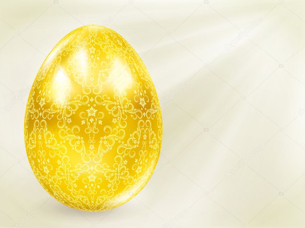 Golden egg in the rays.