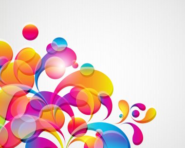 Abstract background with bright circles and teardrop-shaped arch clipart