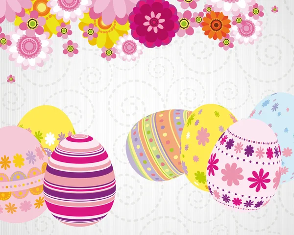 Tarjeta de felicitación de Pascua con huevos . — Archivo Imágenes Vectoriales