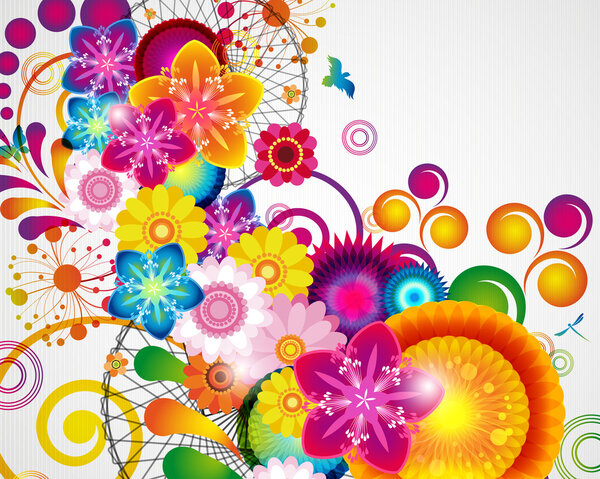 Gift card. Floral design background.