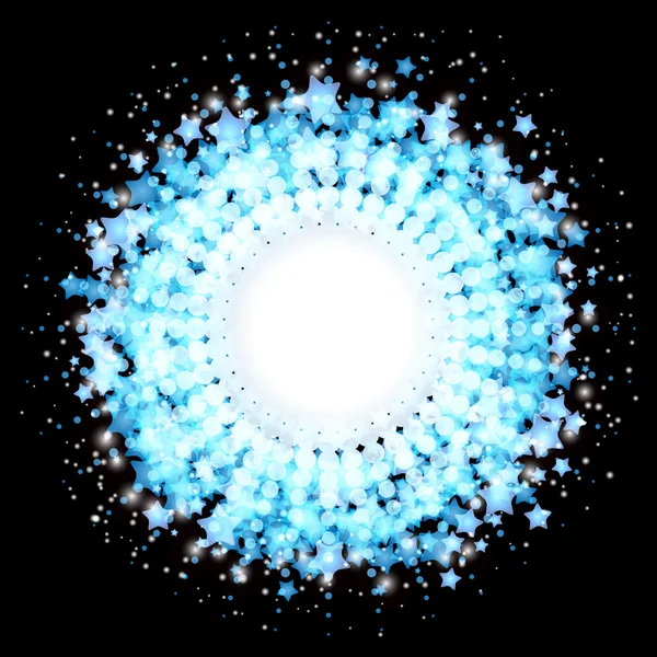 Eps10 étoile vectorielle brillant cadre rond sur un fond noir . — Image vectorielle
