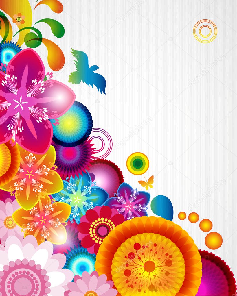 gift card floral design background — stock vector