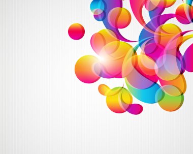 Abstract background with bright circles and teardrop-shaped arch clipart