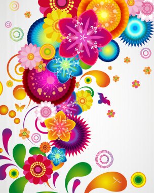 Gift card. Floral design background. clipart