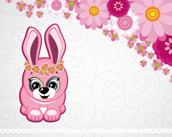 Carte de vœux de Pâques le lapin . — Image vectorielle