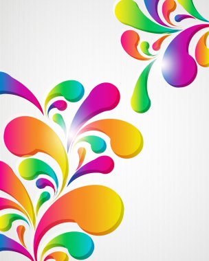 Abstract background with bright circles and teardrop-shaped arch clipart