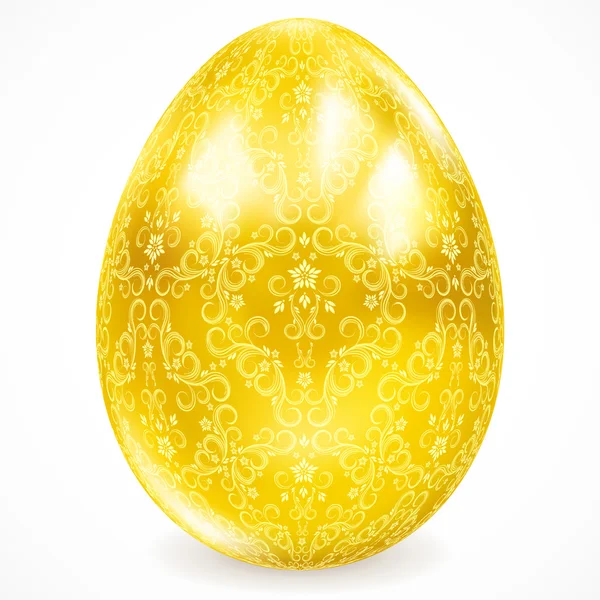 Zlaté vejce s květinovými ornamenty. — Stockový vektor