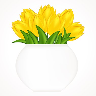 Vector illustration of bright tulips. Gradient meshes. clipart