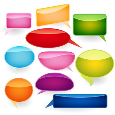 Speech bubbles of traditional and original forms. clipart