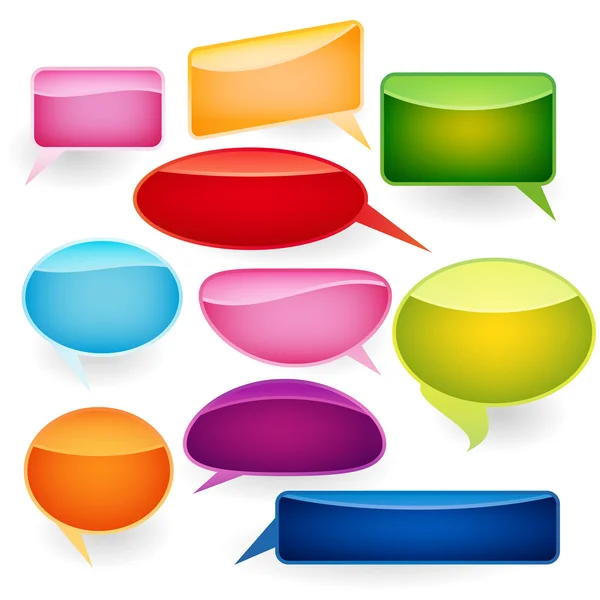 Speech bubbles of traditional and original forms. — Stock Vector