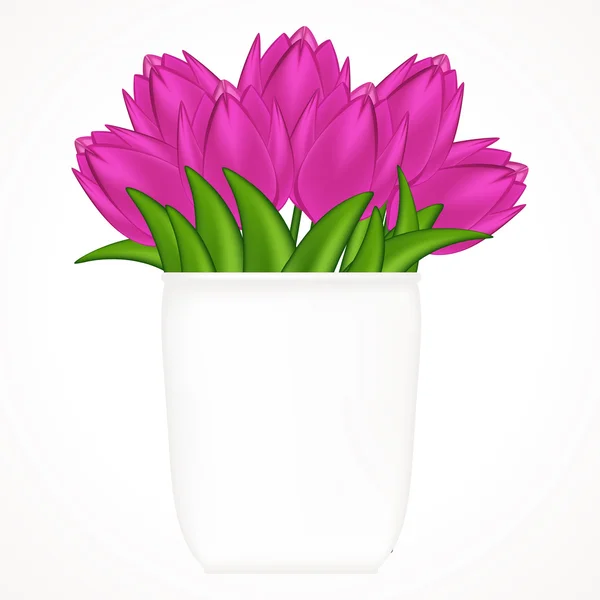 Vector illustration of bright tulips. Gradient meshes. — Stock Vector