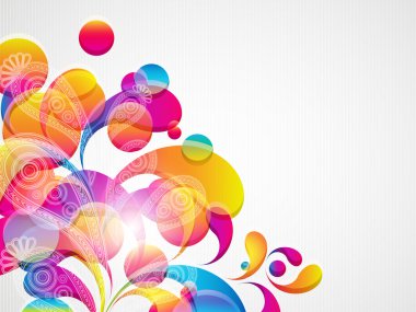 Abstract background with bright circles and teardrop-shaped arch clipart