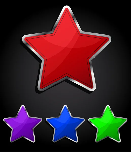 Estrella botón brillante, icono, eps10 . — Vector de stock