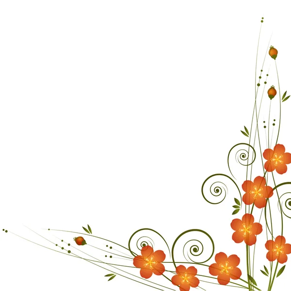Vector fundo abstrato com cachos e flores . — Vetor de Stock