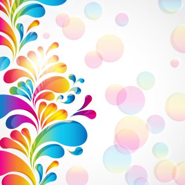 Abstract background with bright teardrop-shaped arches. clipart