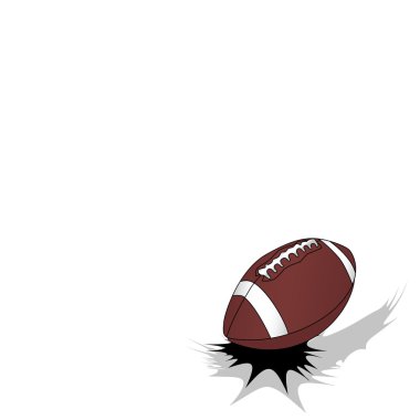 Jumping american football ball on white background with free space fot your text clipart