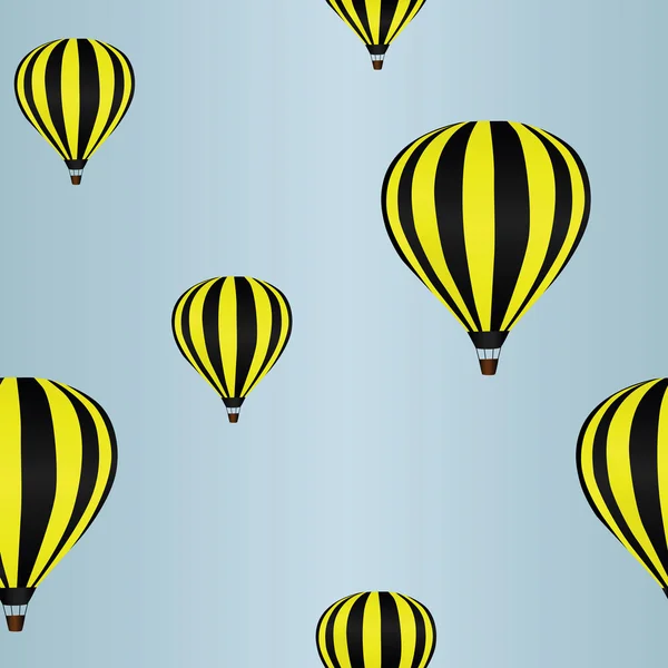 与热气球在天空背景 — 图库矢量图片