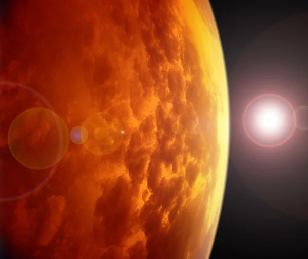 stock image Red planet in space.