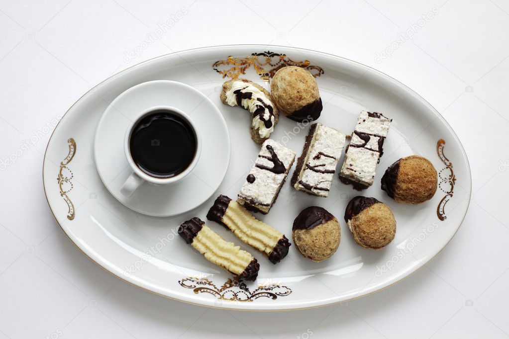 Romantic plate with various types of candies