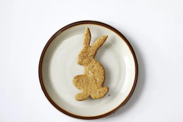 Easter bunny on the plate — Stock Photo, Image