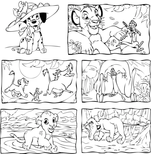 Kids coloring pages 001 Royalty Free Stock Vectors
