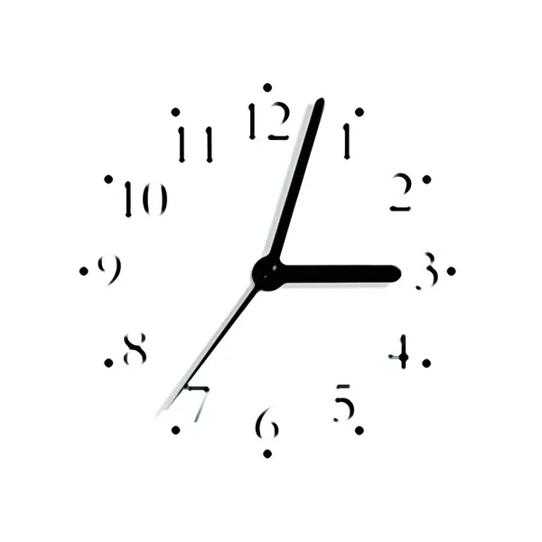 Abstract Mostrador Frontal Relógio Analógico Preto Branco Leitura Isolado Silhueta — Fotografia de Stock