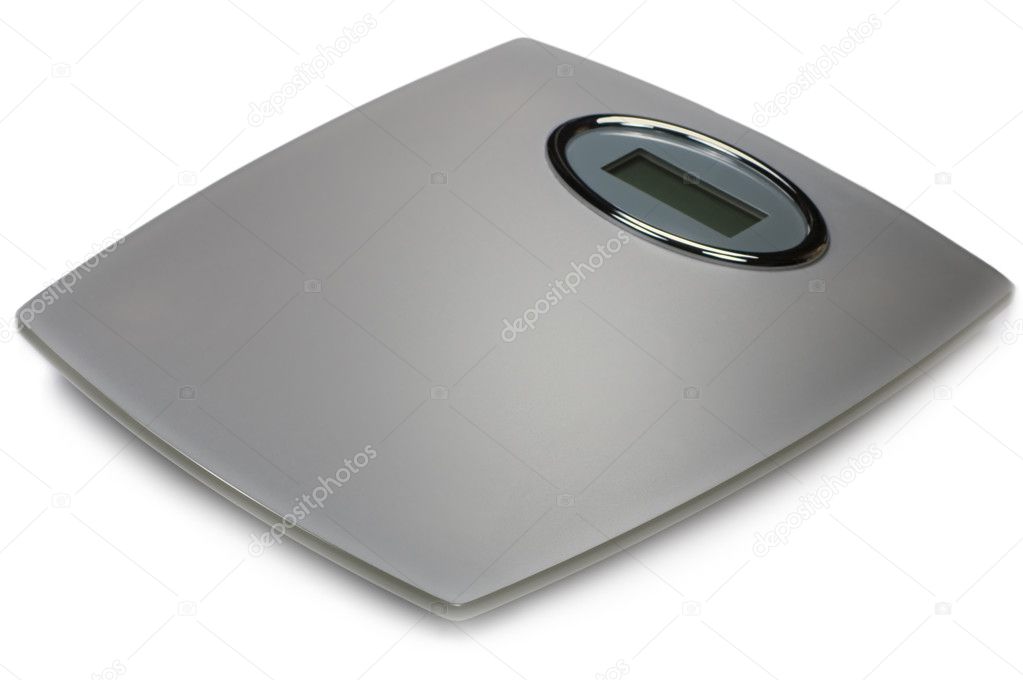 Grey Digital Bathroom Scale Isolated