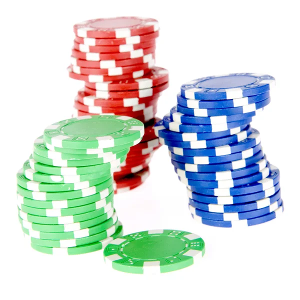 Three Piles Colorful Tokens — Stock Photo, Image