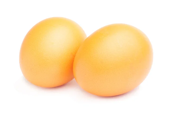 2 jajka na białym tle nad białym — Zdjęcie stockowe