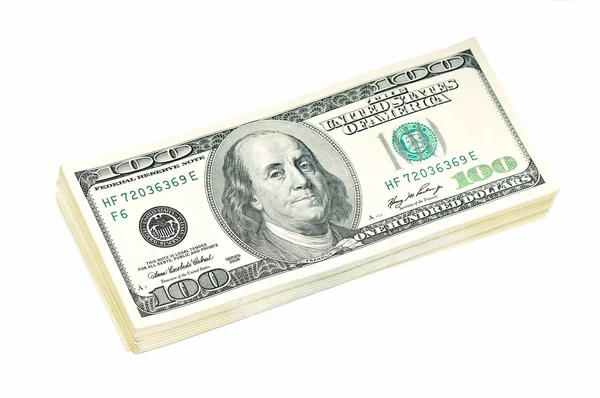 Montón de billetes de cien dólares — Foto de Stock