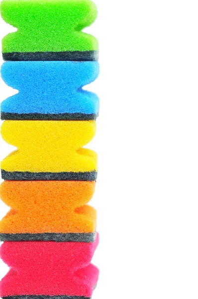 Tower made of colorful sponges — Stock Photo, Image