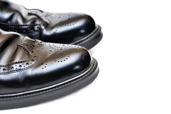 Par de sapatos homens de couro preto — Fotografia de Stock