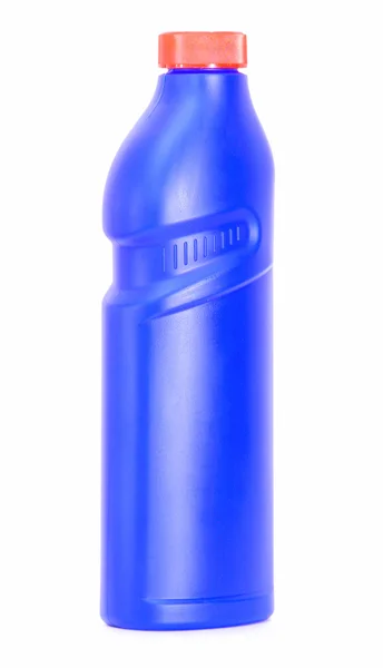 Blue flask with washing liquid — Stock Photo, Image