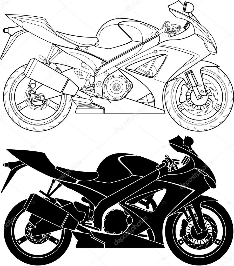 Layered vector illustration of motorcycle.