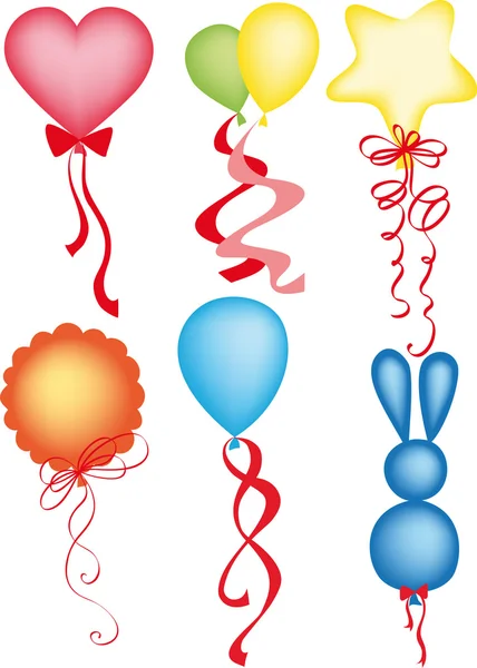 Balloon different shapes and colors — Stock Vector