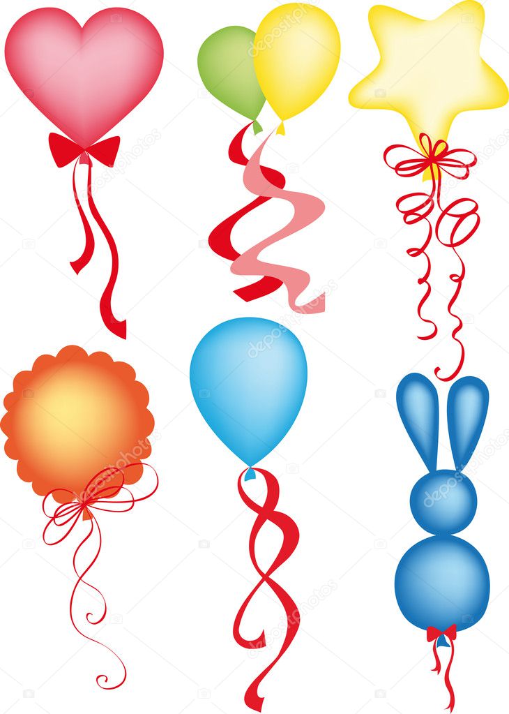 Balloon different shapes and colors