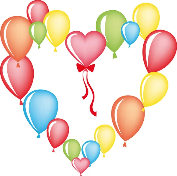 Herz aus Luftballons — Stockvektor
