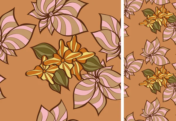 Flowersvvvv とのシームレスなパターン — ストックベクタ