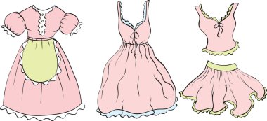 Set of women clothes clipart