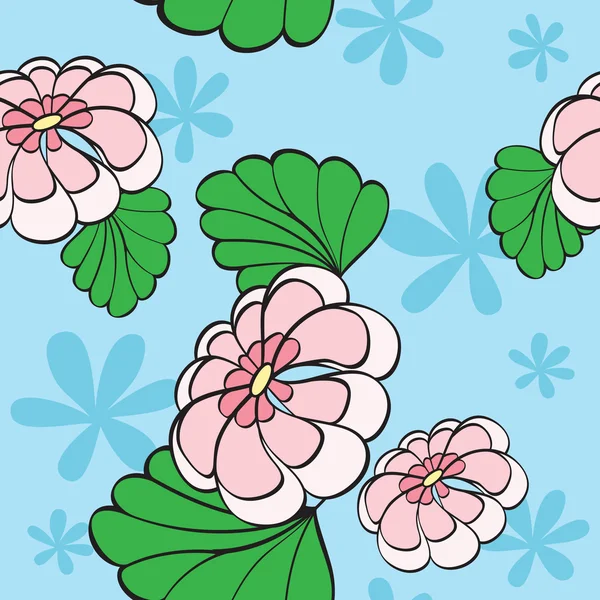 花のあるシームレスな背景 — ストックベクタ