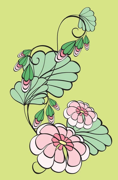 Λουλούδι σε πράσινο φόντο — Διανυσματικό Αρχείο