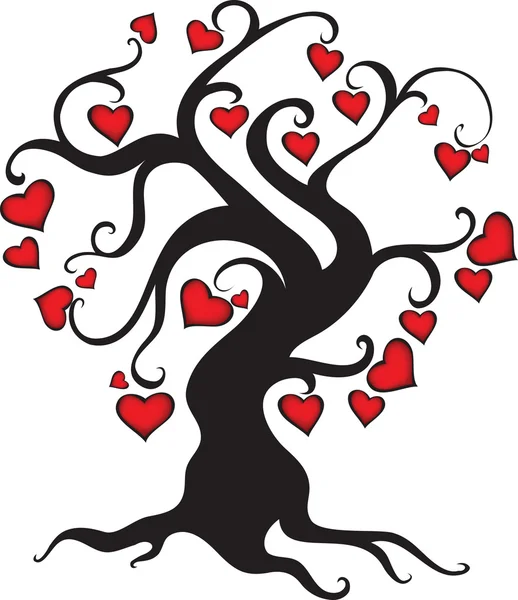 Árvore com corações —  Vetores de Stock