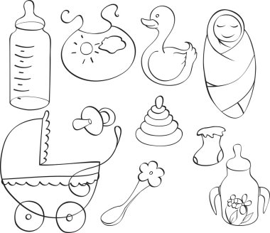 Set of different children clipart