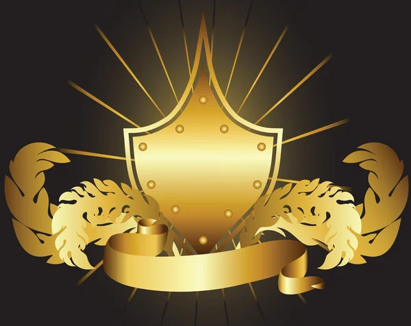 Золотой щит — стоковый вектор