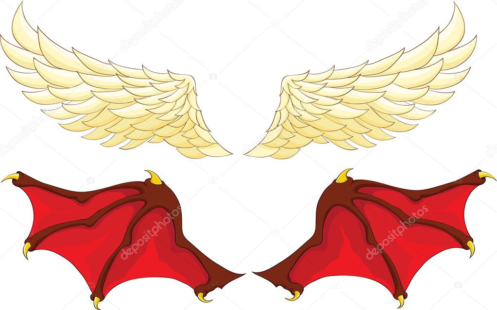 Wings of an angel and a demon