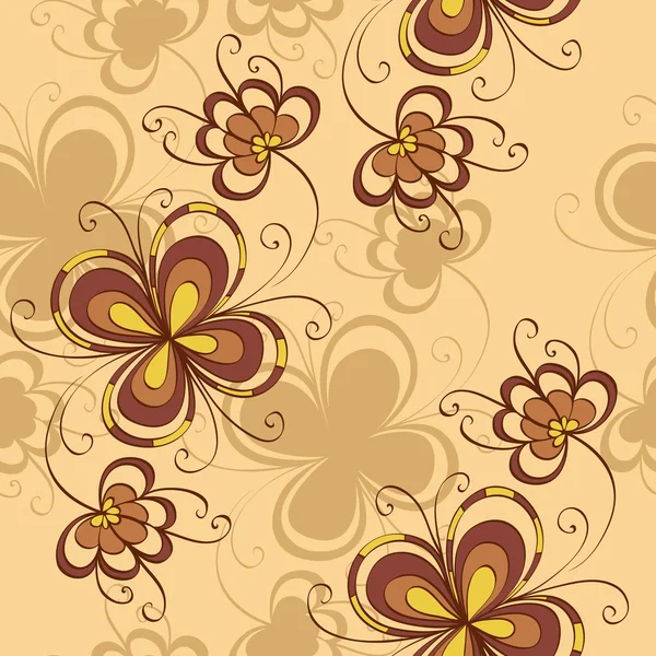 Seamless background with decorative flowers — Stock Vector